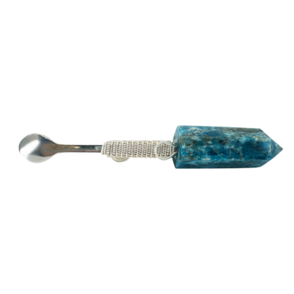 Blue Apatite Wonder Wand - Crystal Spoon Pendant #01BAWWW - Image 3