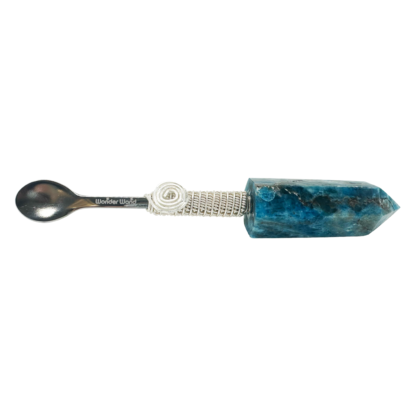 Blue Apatite Wonder Wand - Crystal Spoon Pendant #01BAWWW