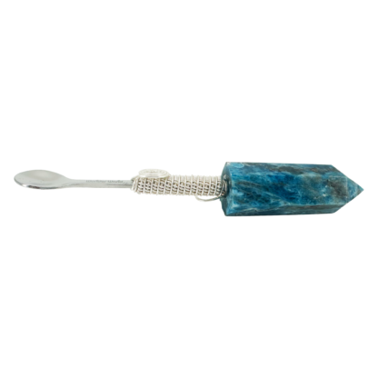 Blue Apatite Wonder Wand - Crystal Spoon Pendant #01BAWWW - Image 2