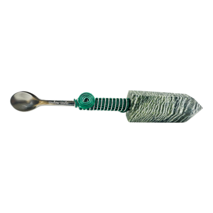 Green Zebra Jasper Wonder Wand - Crystal Spoon Pendant #01GZGGW