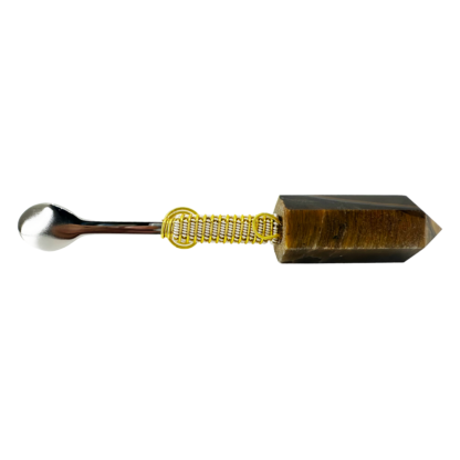 Tiger's Eye Wonder Wand Mini Pendant - Crystal Spoon #01TEGSG - Image 3