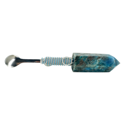 Blue Apatite Wonder Wand - Crystal Spoon Pendant #02BAWWB - Image 2