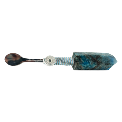 Blue Apatite Wonder Wand - Crystal Spoon Pendant #02BAWWB